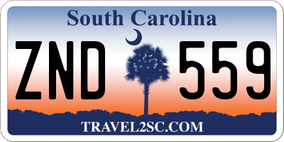 SC license plate ZND559