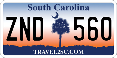 SC license plate ZND560