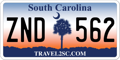 SC license plate ZND562