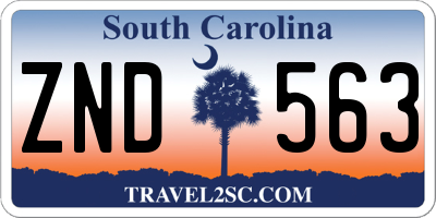 SC license plate ZND563