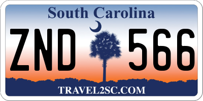 SC license plate ZND566