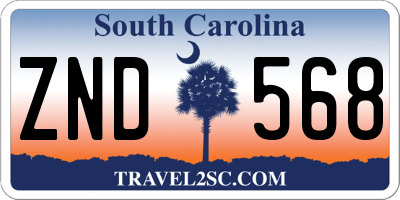 SC license plate ZND568