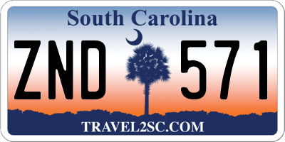 SC license plate ZND571