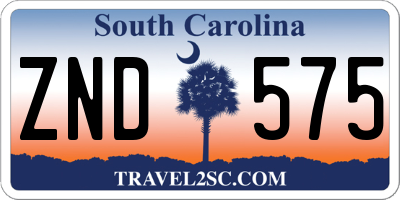 SC license plate ZND575