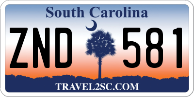 SC license plate ZND581