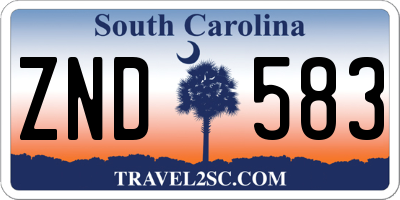 SC license plate ZND583