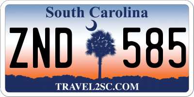 SC license plate ZND585