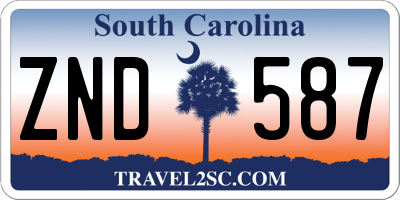 SC license plate ZND587