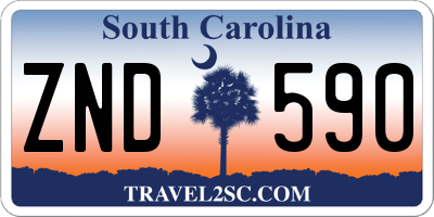 SC license plate ZND590