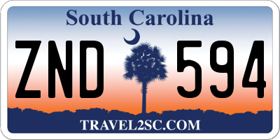 SC license plate ZND594
