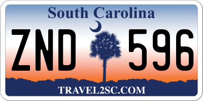 SC license plate ZND596