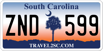 SC license plate ZND599