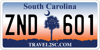 SC license plate ZND601