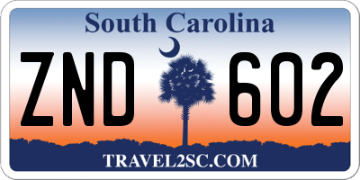 SC license plate ZND602