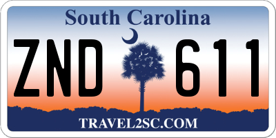 SC license plate ZND611