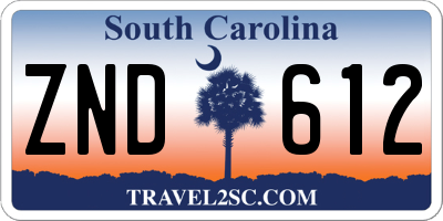 SC license plate ZND612