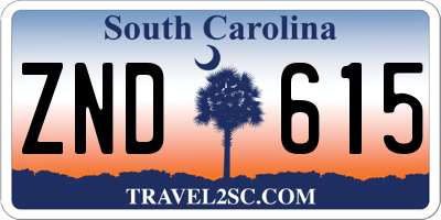 SC license plate ZND615