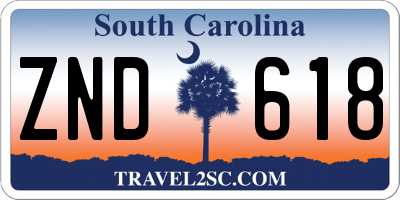 SC license plate ZND618