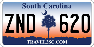 SC license plate ZND620
