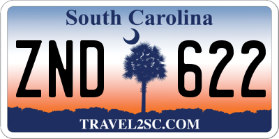 SC license plate ZND622