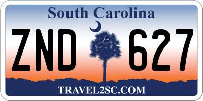 SC license plate ZND627