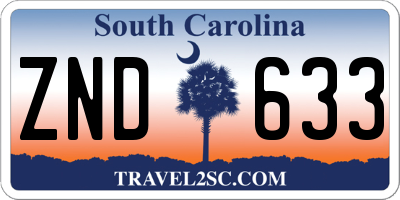 SC license plate ZND633