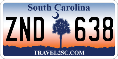 SC license plate ZND638