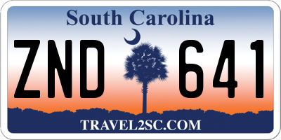 SC license plate ZND641