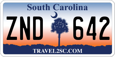 SC license plate ZND642