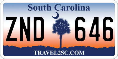 SC license plate ZND646