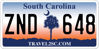 SC license plate ZND648