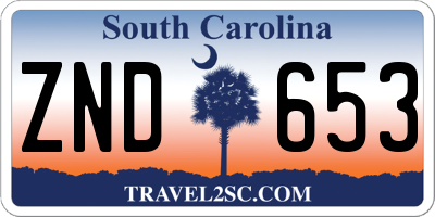 SC license plate ZND653