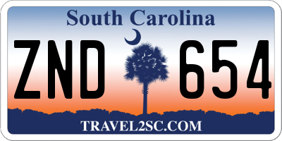 SC license plate ZND654