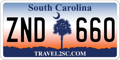 SC license plate ZND660