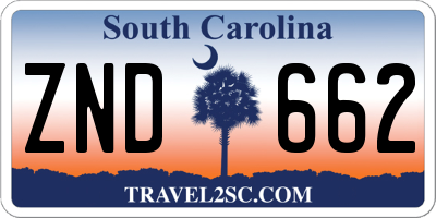 SC license plate ZND662