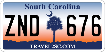 SC license plate ZND676