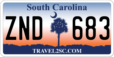 SC license plate ZND683