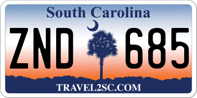 SC license plate ZND685