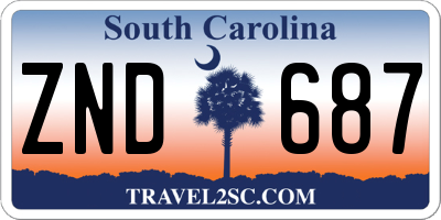 SC license plate ZND687