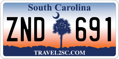 SC license plate ZND691