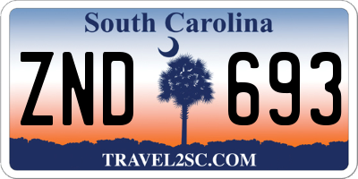 SC license plate ZND693