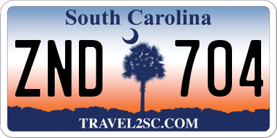 SC license plate ZND704