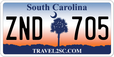 SC license plate ZND705