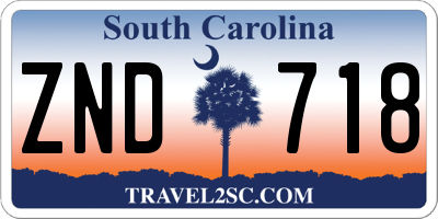 SC license plate ZND718