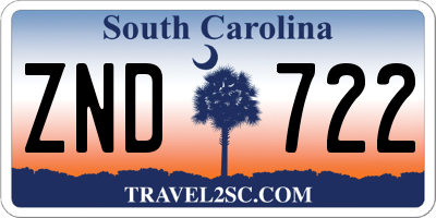 SC license plate ZND722