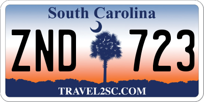 SC license plate ZND723