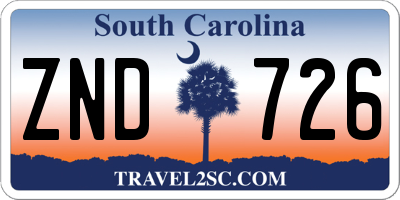 SC license plate ZND726
