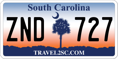 SC license plate ZND727