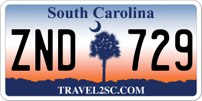 SC license plate ZND729