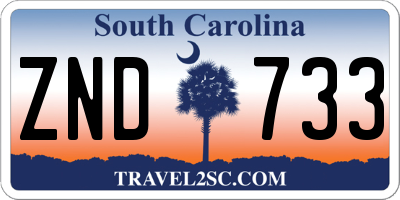 SC license plate ZND733